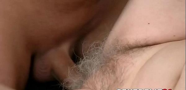  Voluptuous granny lets young guy pound her good and hard